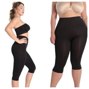 MeMoi SlimMe | Women's High-Waisted Tummy Control Shaping Capri Leggings